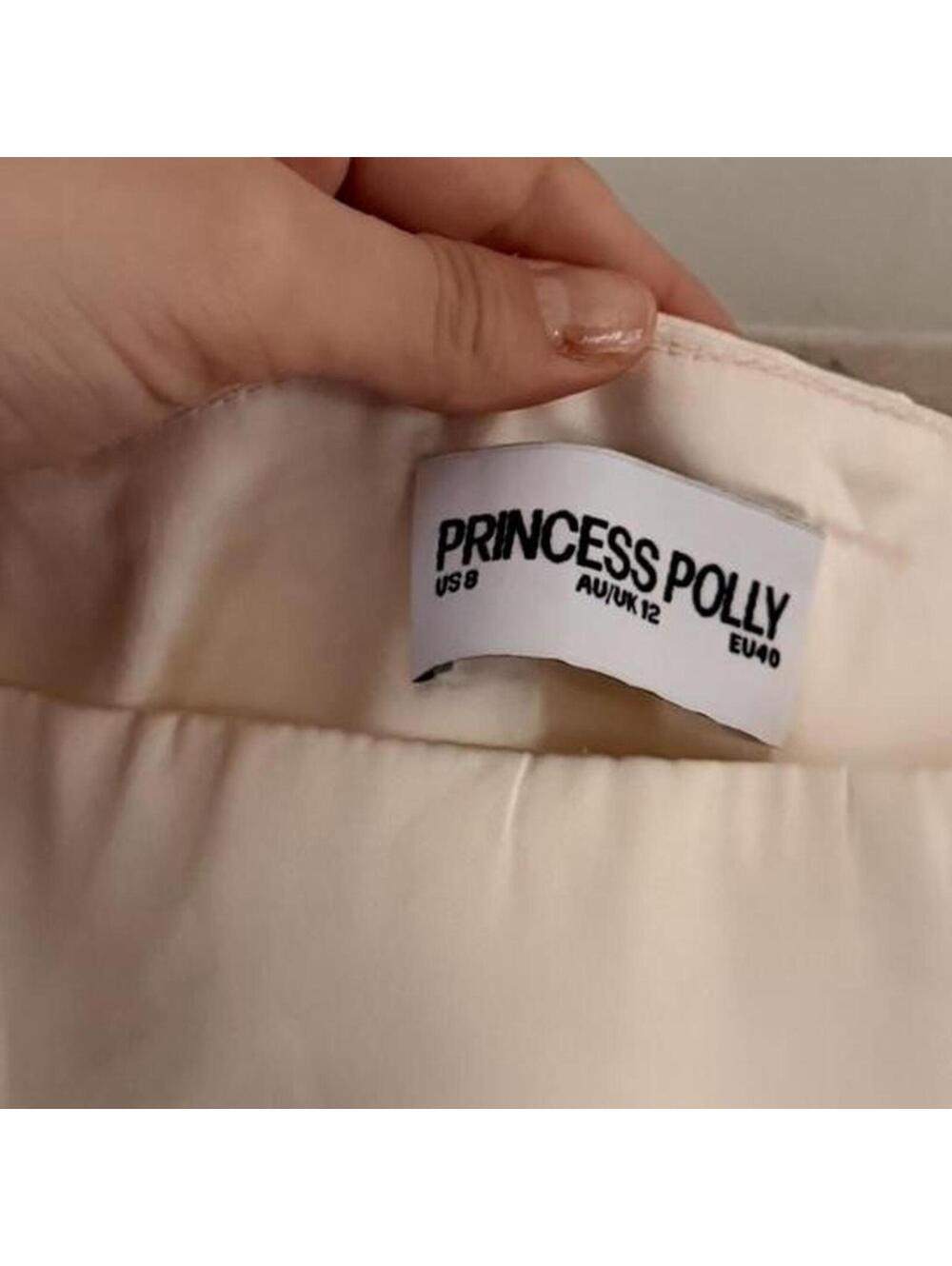 SOLD Princess Polly Rosemead Satin Midi Skirt Cream - Picture 3 of 6